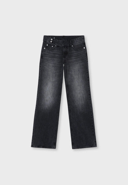 BLACK DENIM WASHED EFFECT