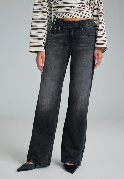 BLACK DENIM WASHED EFFECT