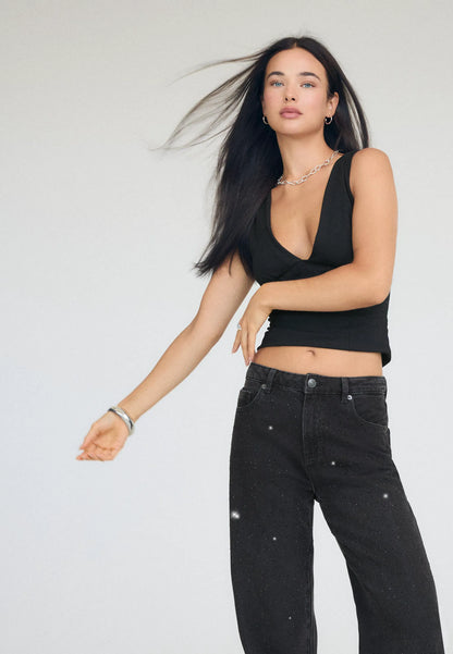 BLACK DENIM WASHED EFFECT