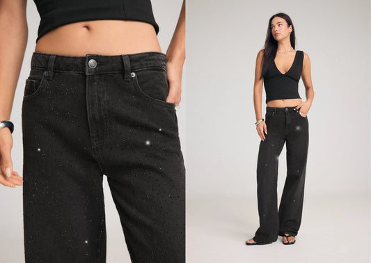 BLACK DENIM WASHED EFFECT